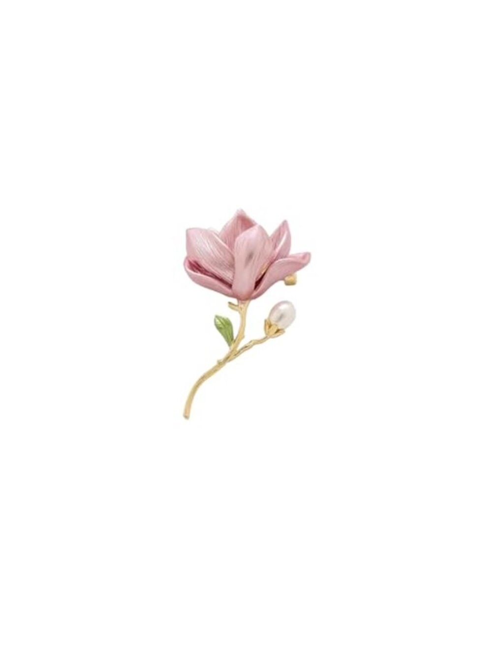 Vintage Pink Flower Pearl Brooch for Women, Floral Lapel Pin with Jade Orchid